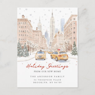 Carte Postale Faire-part Annonce d'une nouvelle adresse de Noël en ville