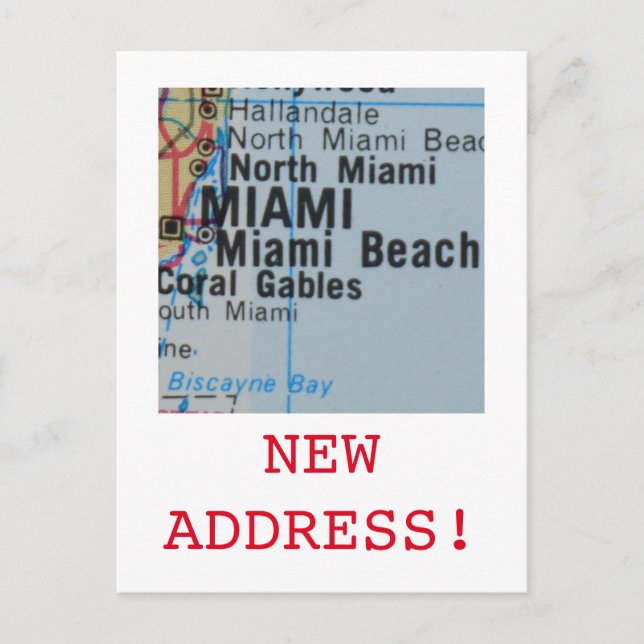 Carte Postale Faire-part Annonce nouvelle adresse à Miami (Devant)