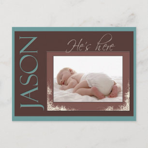 Carte Postale Faire-part Annonce personnalisée de naissance de bébé