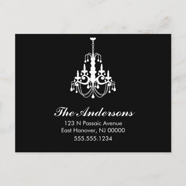 Carte Postale Faire-part Annonces de déménagement de lustre (Devant)