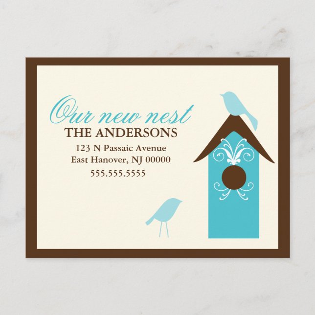 Carte Postale Faire-part Annonces de déménagement de nids d'oiseaux (Devant)