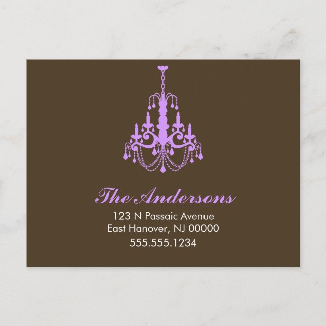 Carte Postale Faire-part Annonces de déménagement du lustre (Devant)