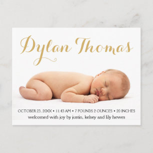 Carte Postale Faire-part Annonces faites sur commande de naissance de photo