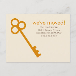 Carte Postale Faire-part Annonces mobiles de fausse clé orange