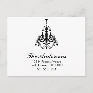 Carte Postale Faire-part Annonces mobiles de lustre noir et blanc