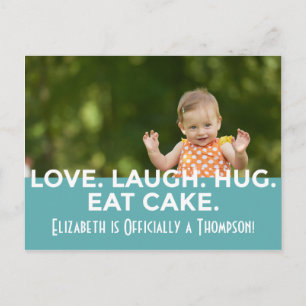 Carte Postale Faire-part Annonces modernes lumineuses d'adoption de rayures