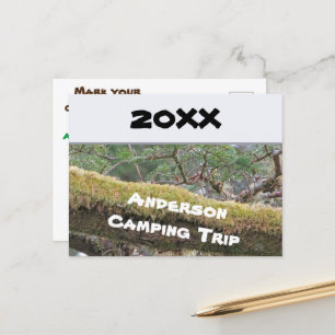 Carte Postale Faire-part annuel de vacances en camping familial