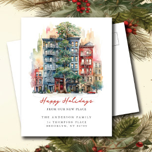 Carte Postale Faire-part Appartement de ville Noël Nouvelle adresse