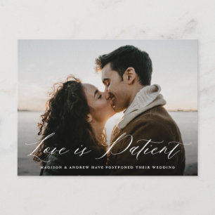 Carte Postale Faire-part Appel Romantique de Calligraphie L'amour est Patie