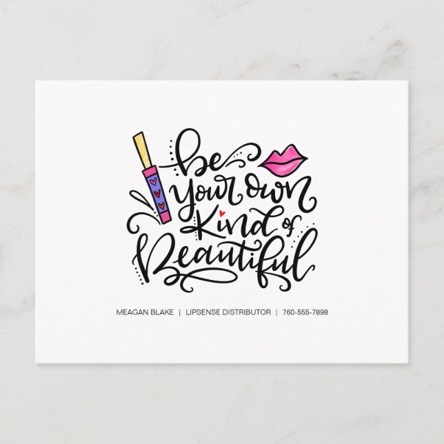 Carte Postale Faire-part Application de LipSense, Conseils, Astuces, Exfoli (Devant)