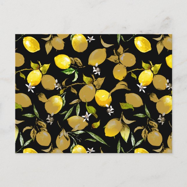 Carte Postale Faire-part Aquarelle citrons 30 (Devant)