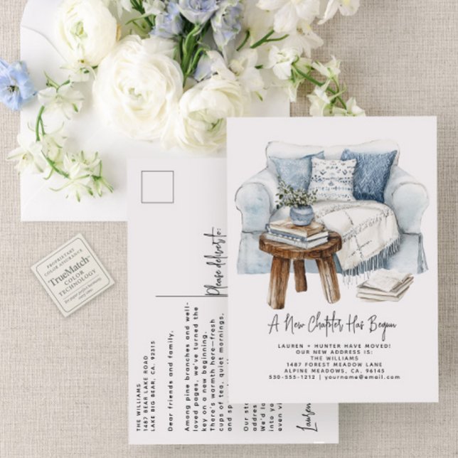 Carte Postale Faire-part Aquarelle Élégante Un Nouveau Chapitre A Commencé  (Créateur téléchargé)