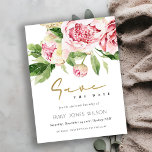 Carte Postale Faire-part Aquarelle Florale Peony Doux Blush Enregistrer La<br><div class="desc">Si vous avez besoin d'une personnalisation supplémentaire,  n'hésitez pas à m'envoyer un message sur yellowfebstudio@gmail.com</div>
