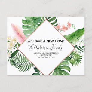 Carte Postale Faire-part Aquarelle florale tropicale mobile