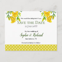 Aquarelle Jaune Lys Jaune Enregistrer La Date