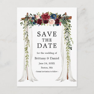 Carte Postale Faire-part Aquarelle mariage à canopée Arch Floral