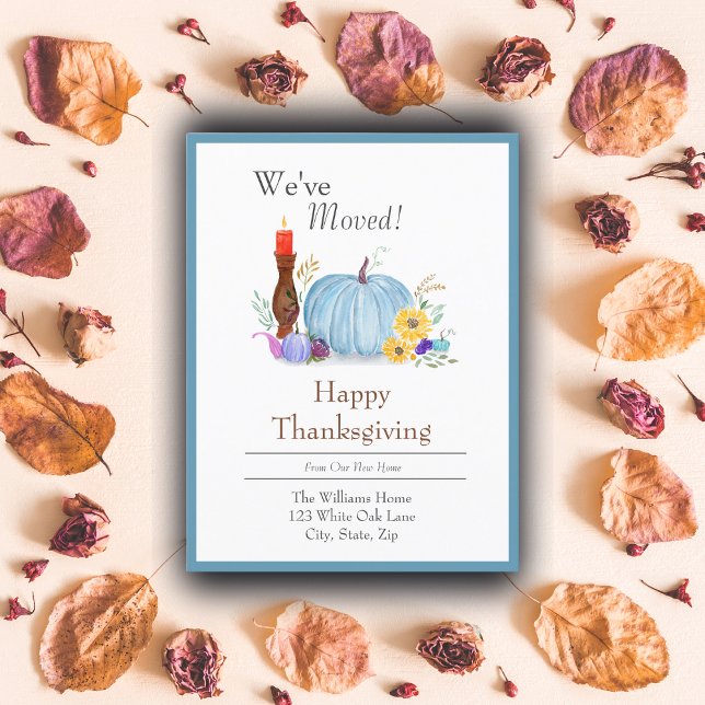 Carte Postale Faire-part Aquarelle Pastel Citrouille Automne Thanksgiving A (Add warmth to your Thanksgiving move with this delightful customizable postcard.)