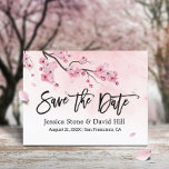 Carte Postale Faire-part Aquarelle Rose Floral Mariage Enregistrer la date<br><div class="desc">Elégant mariage rose fleurs cerise de fleurs Enregistrer la date Annonces.</div>
