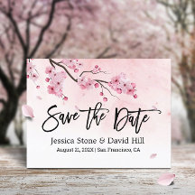 Aquarelle Rose Floral Mariage Enregistrer la date