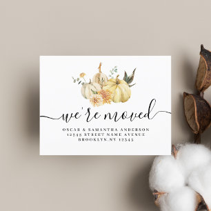 Carte Postale Faire-part Aquarelle tendance d'automne Citrouille et fleurs