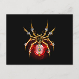 Carte Postale Faire-part Araignée en vapeur noire