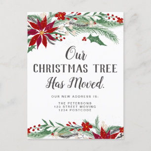 Carte Postale Faire-part Arbre de Noël déplacé lumières mal tletoe bouger