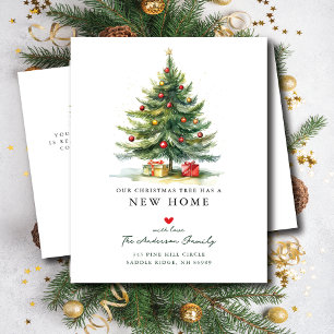 Carte Postale Faire-part Arbre de Noël Nouvelle maison déménager