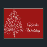 Carte Postale Faire-part Arbre de Noël Rouge Mariage d'Hiver Save the Date<br><div class="desc">Annoncez vos prochaines noces de décembre avec l'élégante carte postale d'annonce de mariage d'hiver Arbre de Noël Rouge Save the Date. La couleur de fond extérieure de la carte est également personnalisable afin que vous puissiez la modifier pour qu'elle corresponde à vos couleurs de mariage, si vous le souhaitez. Cette...</div>