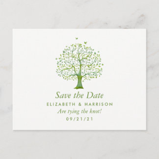Carte Postale Faire-part Arbre de vie, mariage élégant Sauvez la date