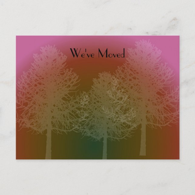 Carte Postale Faire-part Arbre Silhouette Changement d'adresse (Devant)