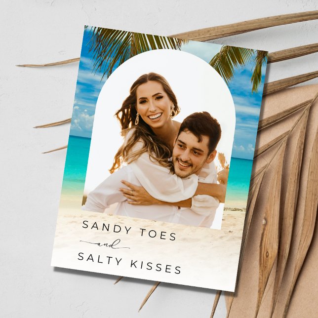 Carte Postale Faire-part Arc de mariage de plage Budget photo Enregistrer l (Beach Wedding Arch Photo Budget Save the Date)