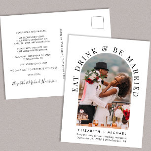 Carte Postale Faire-part Arc Design Photo Mariage Réception Enregistrer La