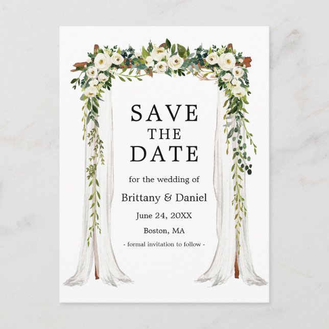 Carte Postale Faire-part Arche de voûte de cérémonie de mariage aquarelle f (Devant)