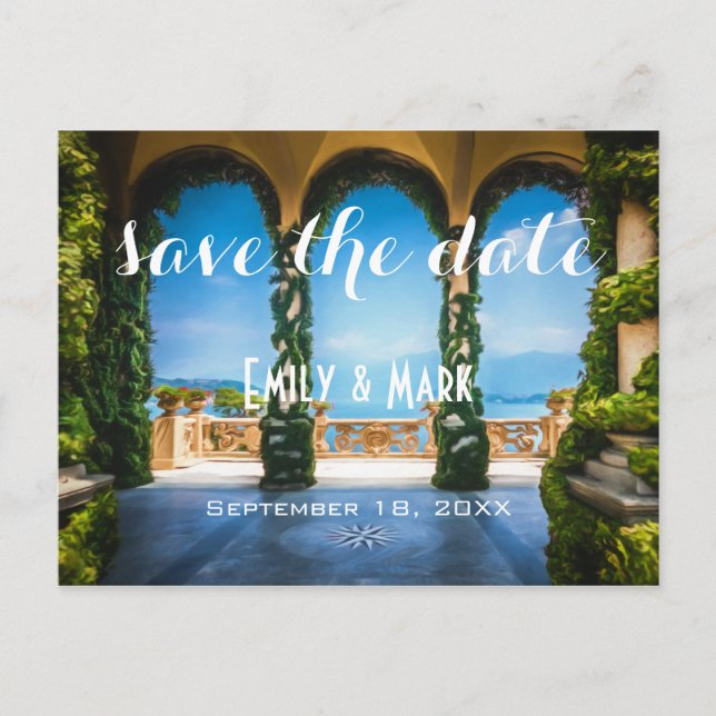 Carte Postale Faire-part Arches d'Italie Élégant Save The Date (Devant)