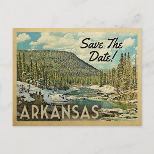 Carte Postale Faire-part Arkansas Sauvez La Date Montagnes Rivière Neige