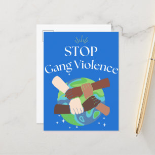 Carte Postale Faire-part Arrêter la violence des gangs Mains entrelacées