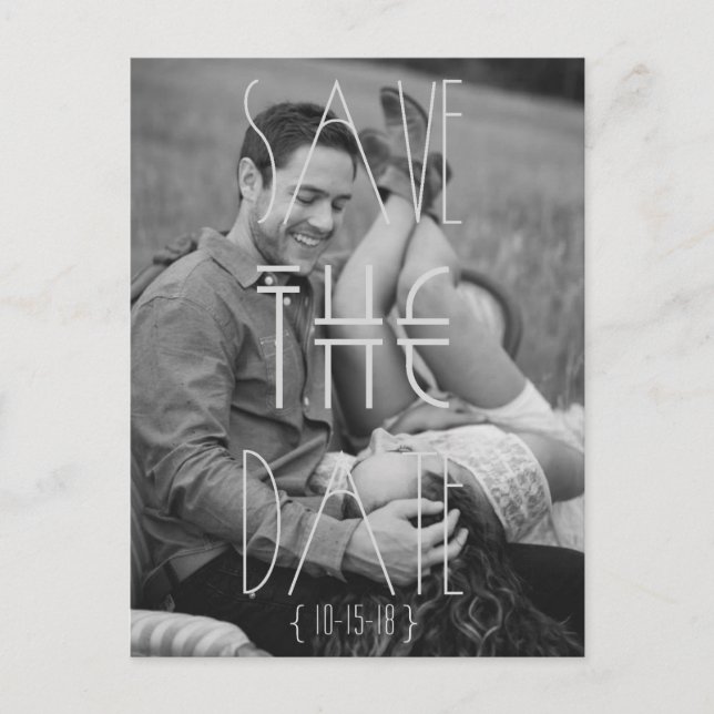 Carte Postale Faire-part Art Déco | Bohème Moderne | Save The Date (Devant)