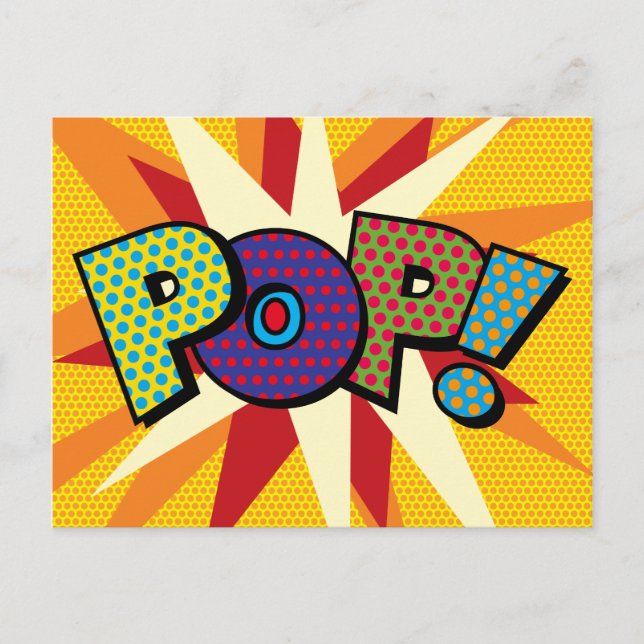 Carte Postale Faire-part Art Pop Fun Retro Bande Dessinée Pop (Devant)