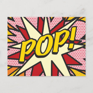Carte Postale Faire-part Art Pop Fun Rétro Bande Dessinée Pop Art