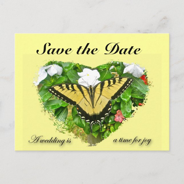 Carte Postale Faire-part Articles Papillon Queue d'hirondelle de mariage (Devant)