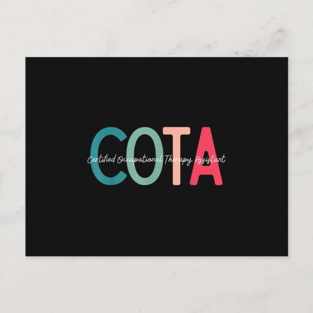 Carte Postale Faire-part Assistant d'ergothérapie certifié pour OT Mo (Devant)
