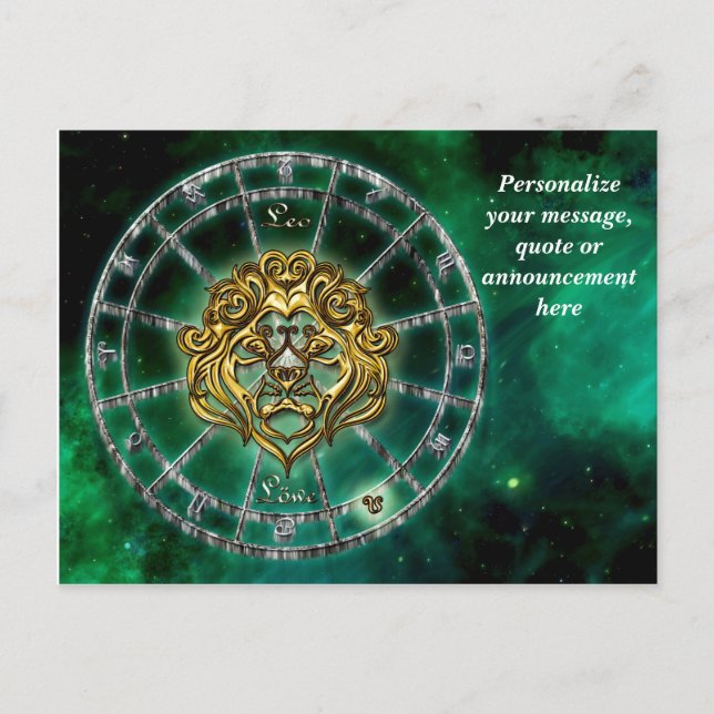 Carte Postale Faire-part Astrologie Leo Lion Horoscope Message Personnalisé (Devant)