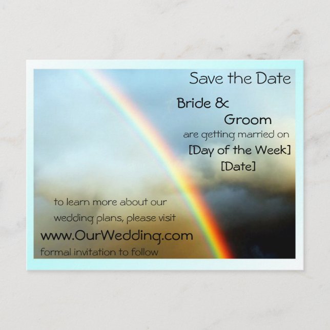 CARTE POSTALE FAIRE-PART AU-DELÀ DE L'ARC-EN-CIEL (Devant)