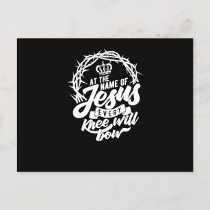 Carte Postale Faire-part Au Nom De Jésus, Chaque Genou Fera Bow Christian