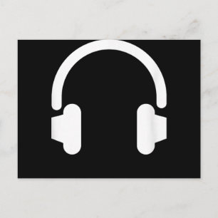 Carte Postale Faire-part Audio Engineer Audiophile Dj Music Lover casque