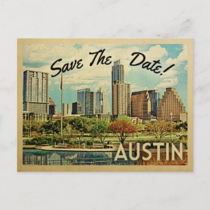 Carte Postale Faire-part Austin Sauvegarder la date Texas