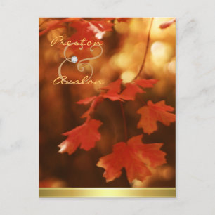 Carte Postale Faire-part Automne Feuilles d'automne Enregistrer la date Car