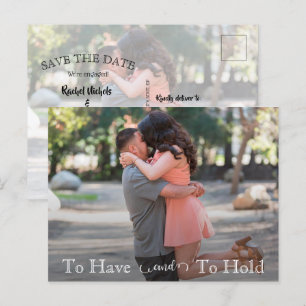 Carte Postale Faire-part Avoir et Tenir Texte Simple Mariage Enregistrer la