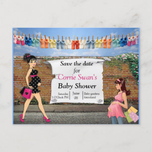Carte Postale Faire-part Baby shower à points Polka Street Art