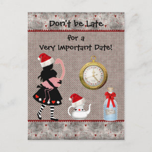 Carte Postale Faire-part Baby Shower Wonderland Noël à Sauvegarder la Date